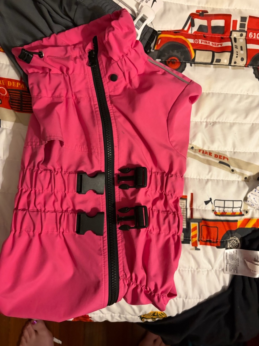 Small Dog Hot Pink Waterproof Vest with Buckle Front